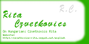 rita czvetkovics business card